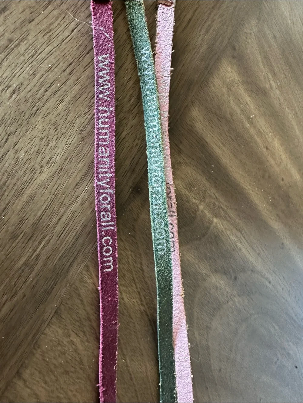 Humanity For All Leather Wrap Bracelets Lot of 3 Y2K Boho Peace